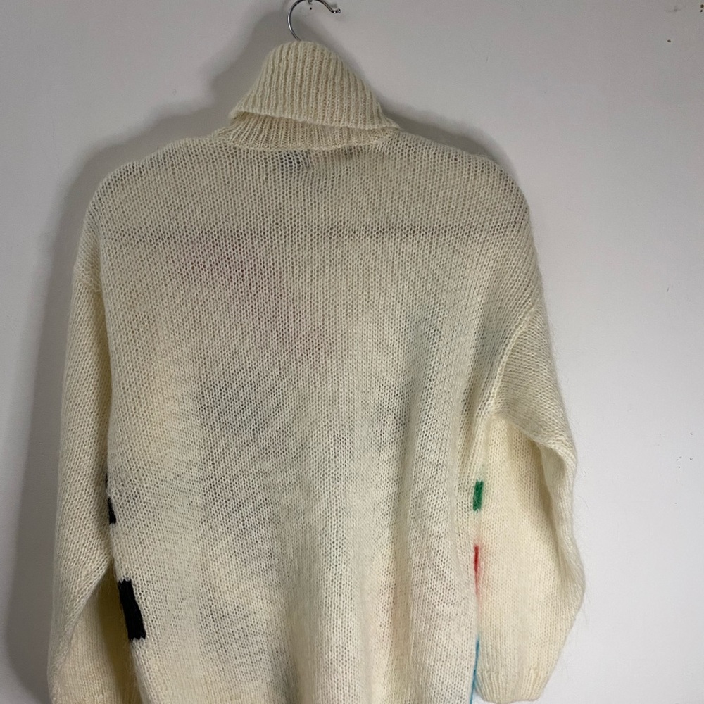 Vintage Designer Originals Mohair Sweater Geometric Turtleneck Pop Art 80s 90s - Picture 3 of 6